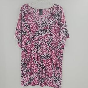 Catalina Pink Leopard Print Coverup size 3X 22W-24W